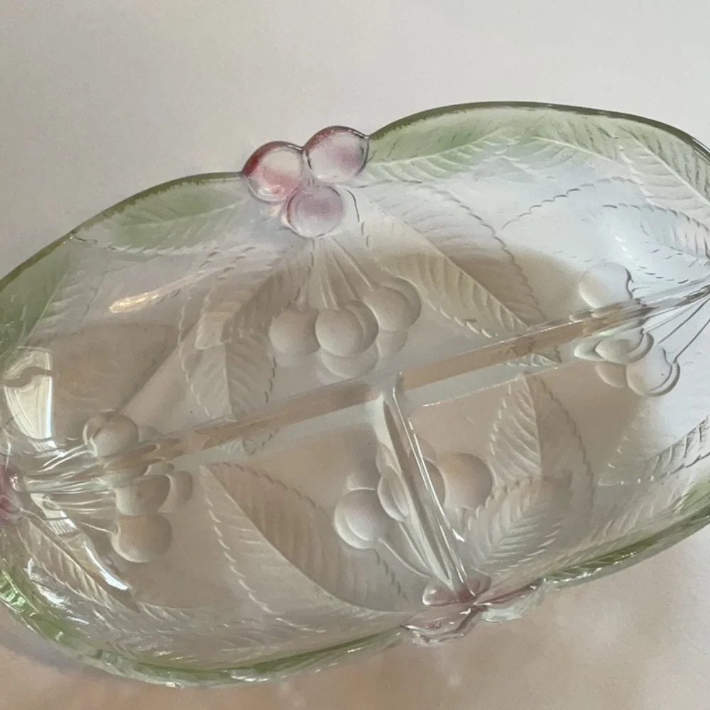 Glass Serving Plate/Tray with 3 Sections